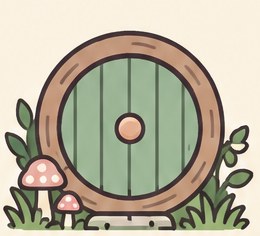 A round green door