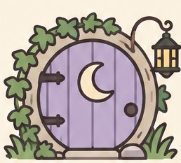 A purple moon door